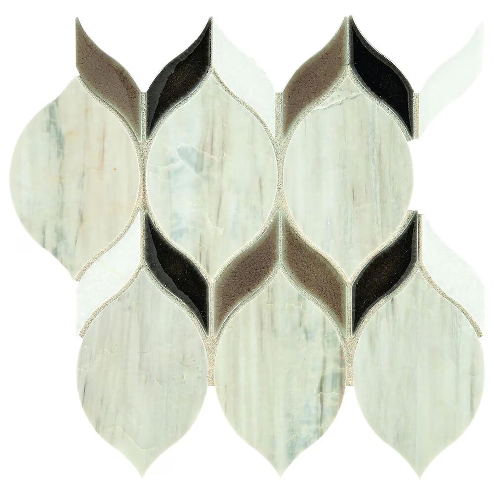 Dal-Tile Fonte Pier White Blend 6" x 12" Natural Stone Mosaic Sheet