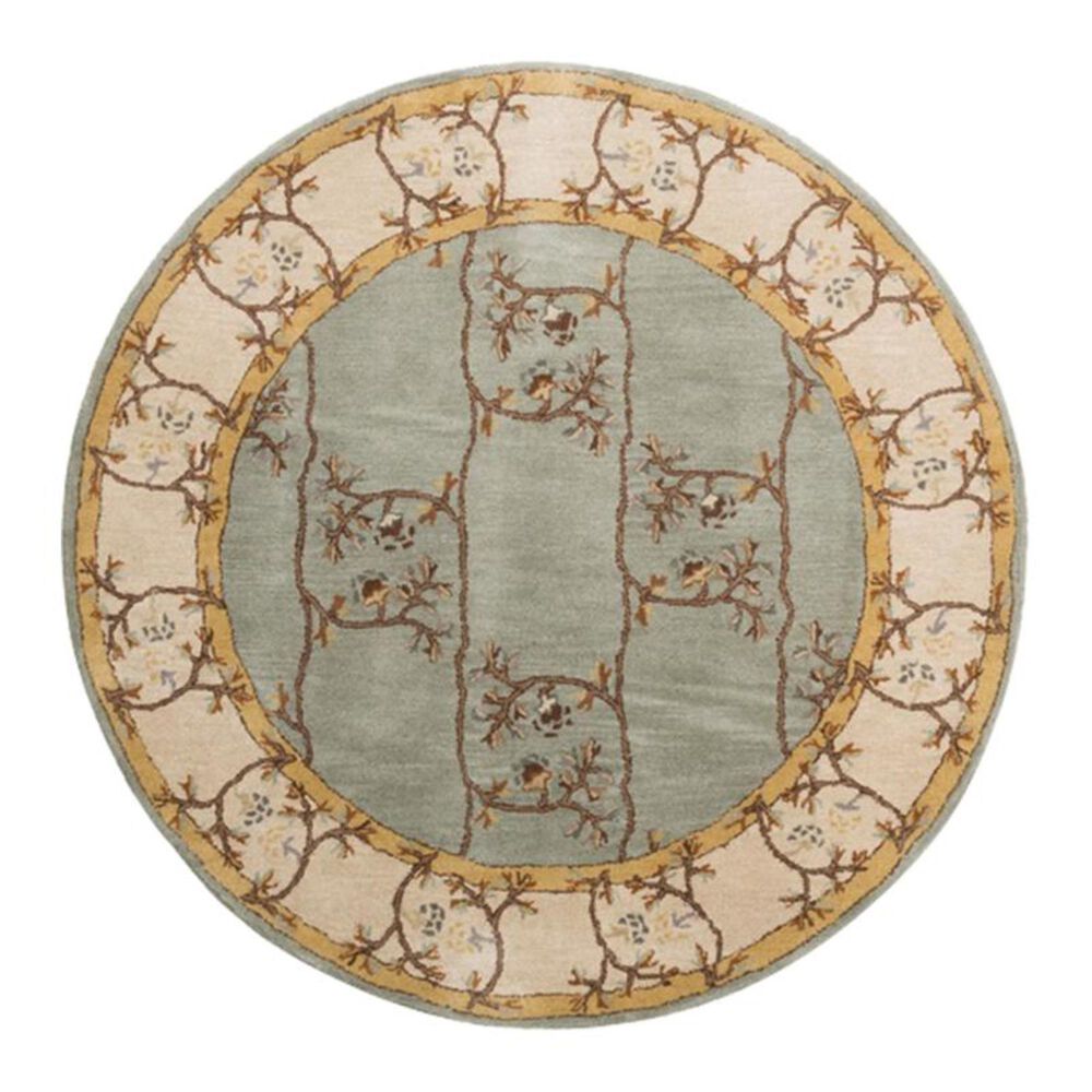 Surya Caesar CAE-1100 4' Round Sage, Beige and Orange Area Rug