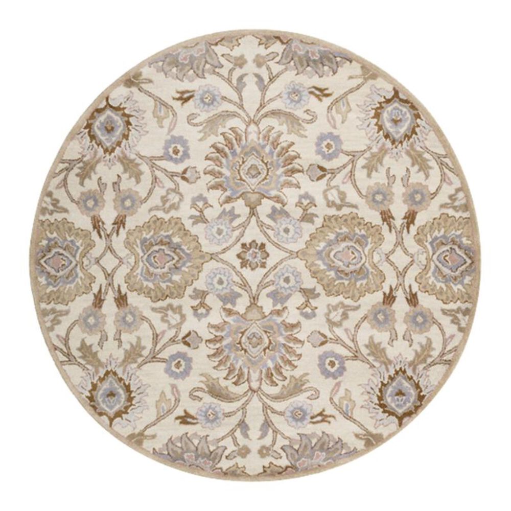 Surya Caesar CAE-1109 8' Round Cream, Camel and Taupe Area Rug