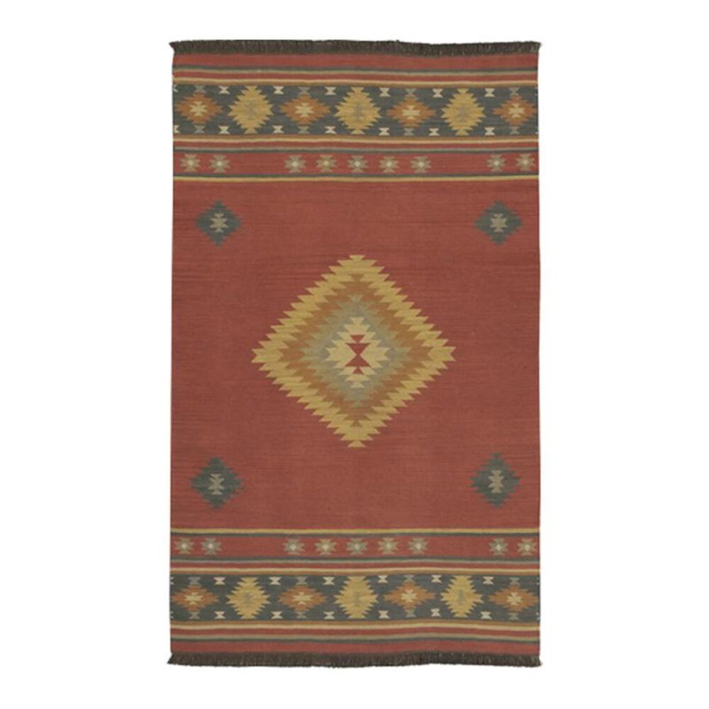 Surya Jewel Tone JT-1033 5' x 8' Red, Navy, Camel and Rust Area Rug