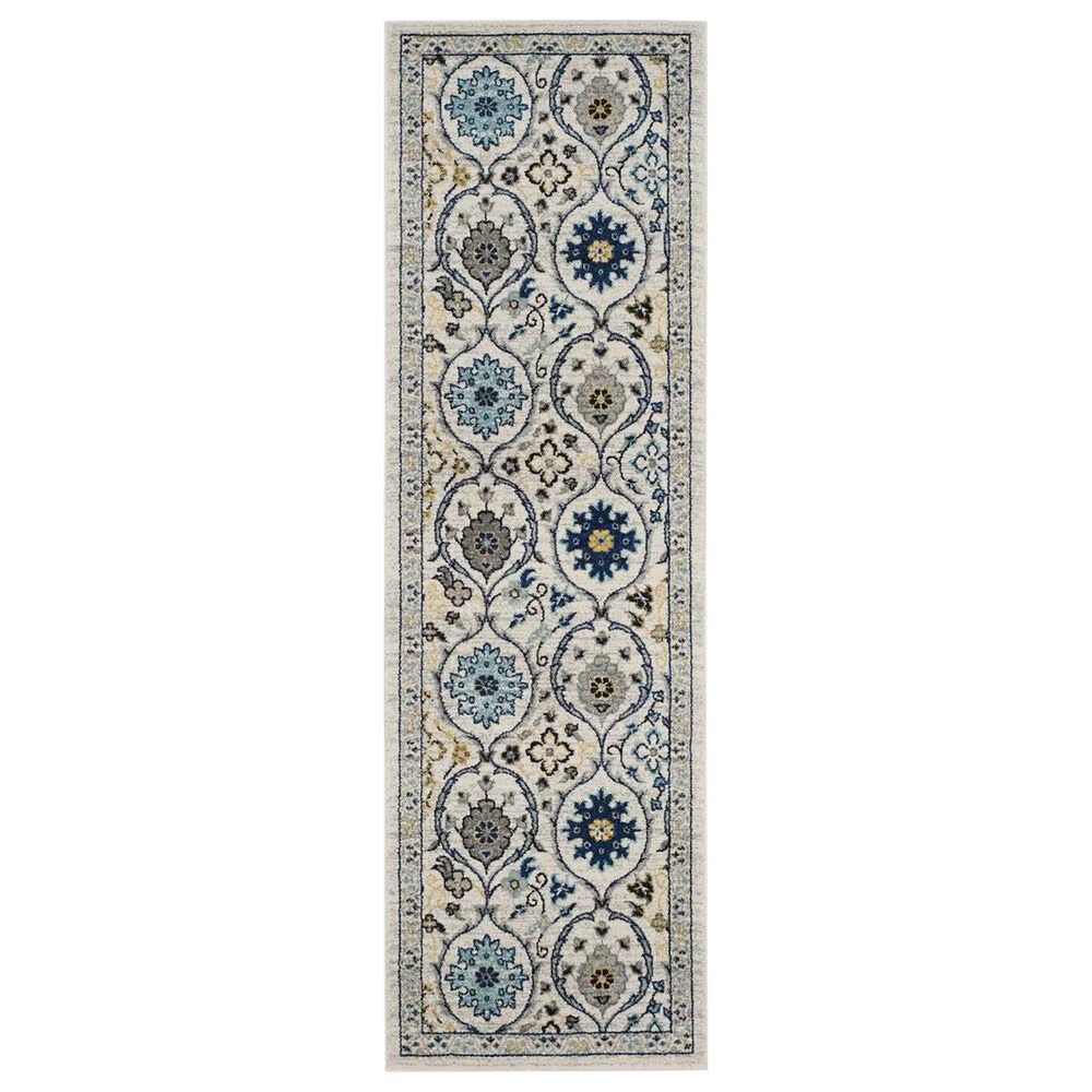 Safavieh Evoke EVK210C 2'2" x 9' Ivory and Blue Indoor/Outdoor Runner Rug