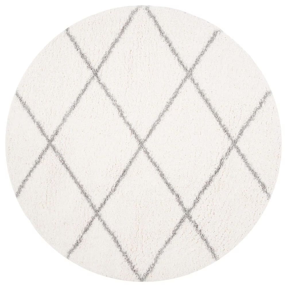 Safavieh Parma Shag PMA515A 3' Round Cream and Grey Area Rug