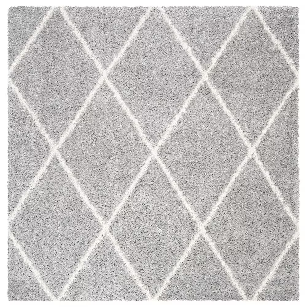 Safavieh Parma Shag PMA515G 9' Square Grey and Cream Area Rug