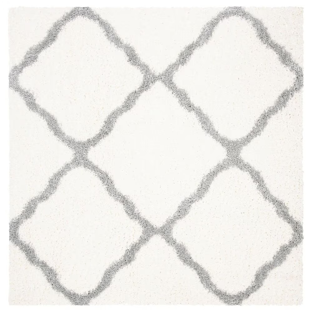 Safavieh Parma Shag PMA521A 6'7" Square Cream and Grey Area Rug
