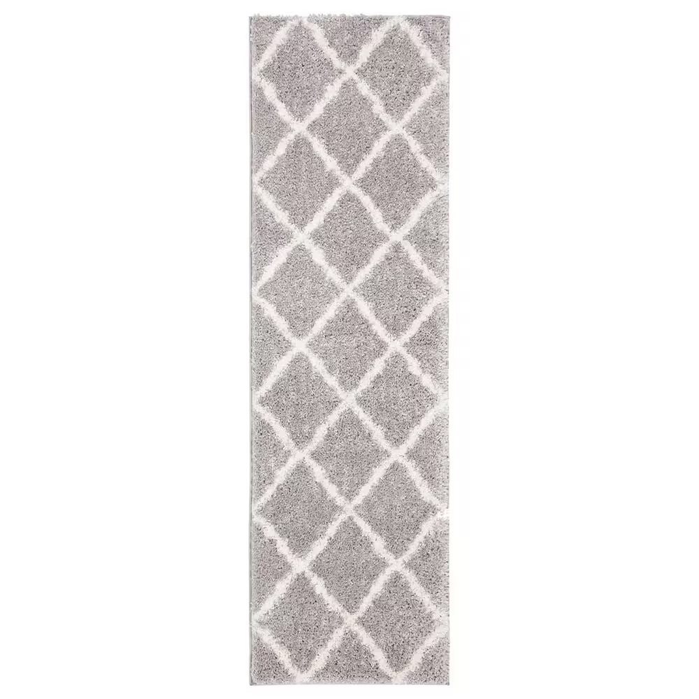Safavieh Parma Shag PMA521G 2'3" x 8' Grey and Cream Runner