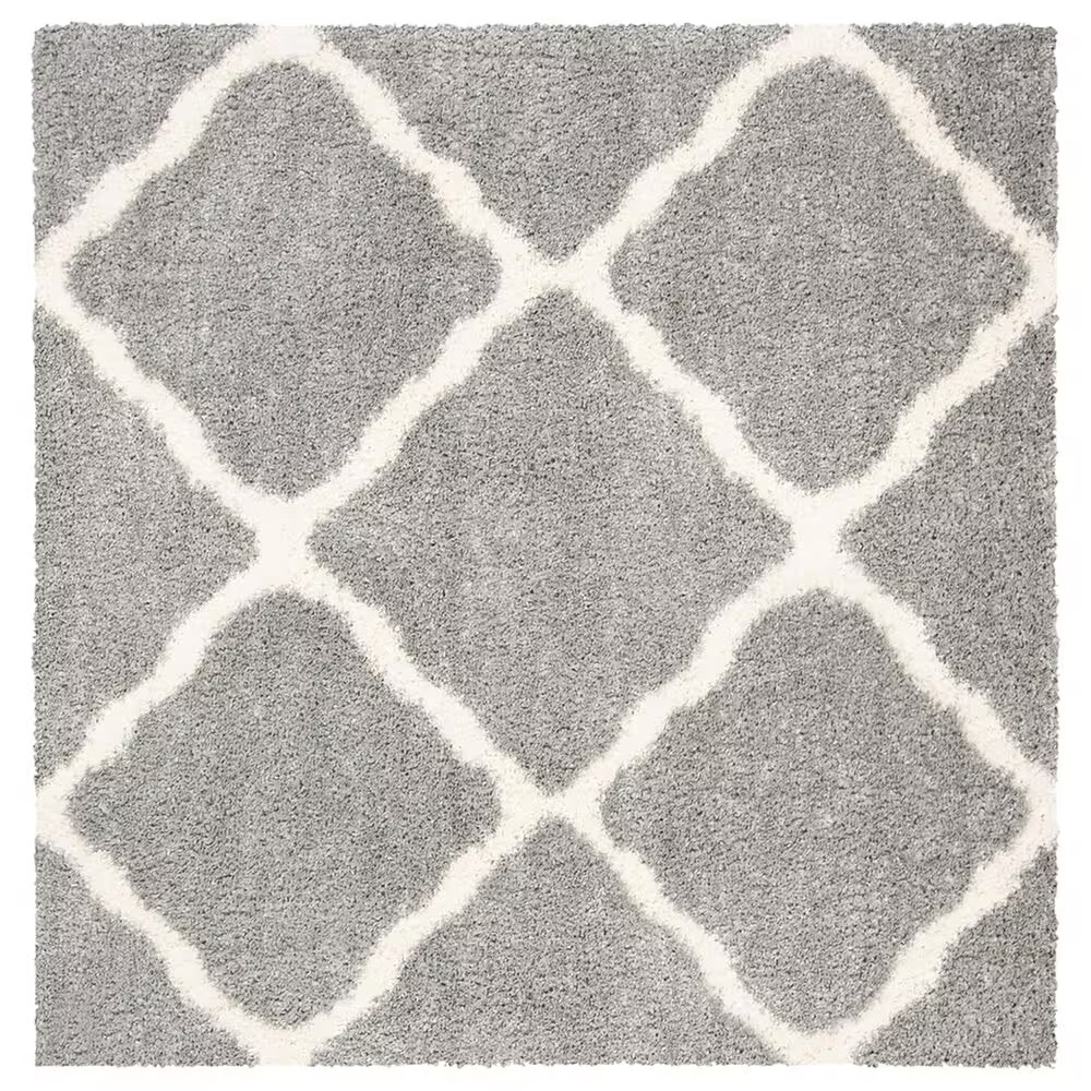 Safavieh Parma Shag PMA521G 6'7" Square Grey and Cream Area Rug