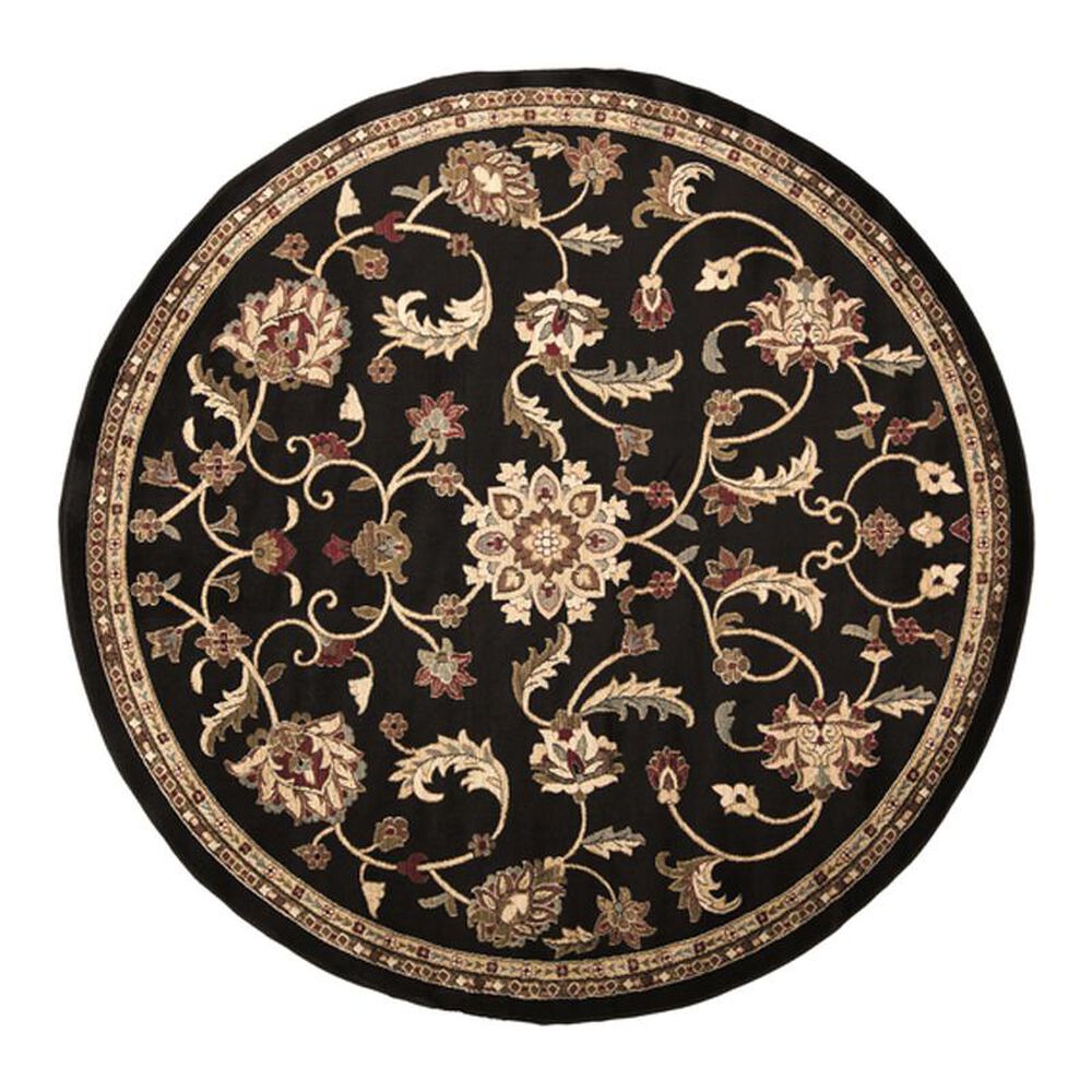 Surya Riley RLY-5025 8' Round Black/Tan/Orange Area Rug