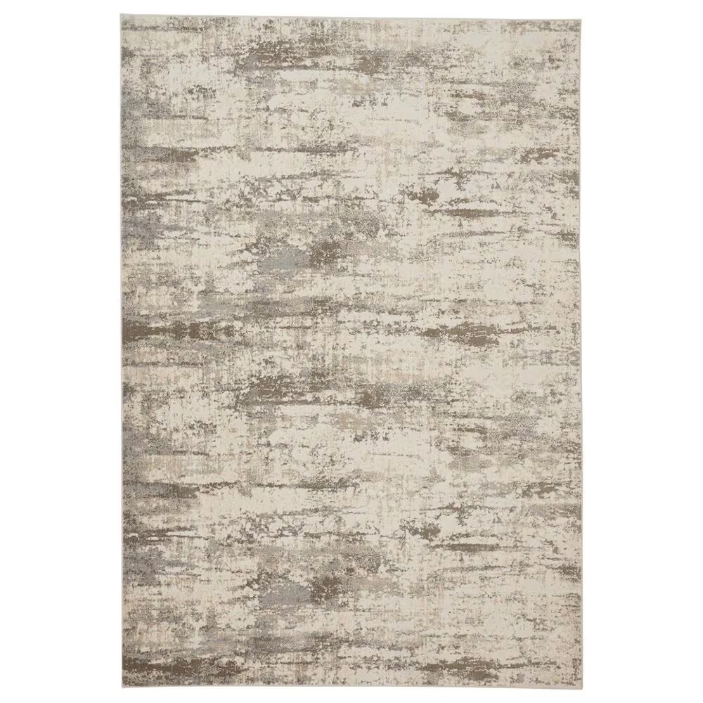 Feizy Parker 3'9" x 5'7" Silver and Beige Area Rug