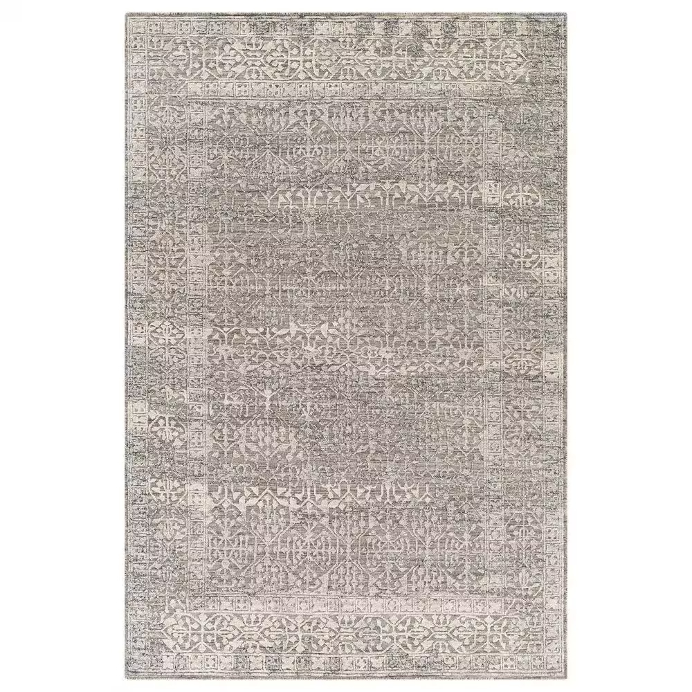 Surya Tunus 4' x 6' Medium Gray, Charcoal and Cream Area Rug
