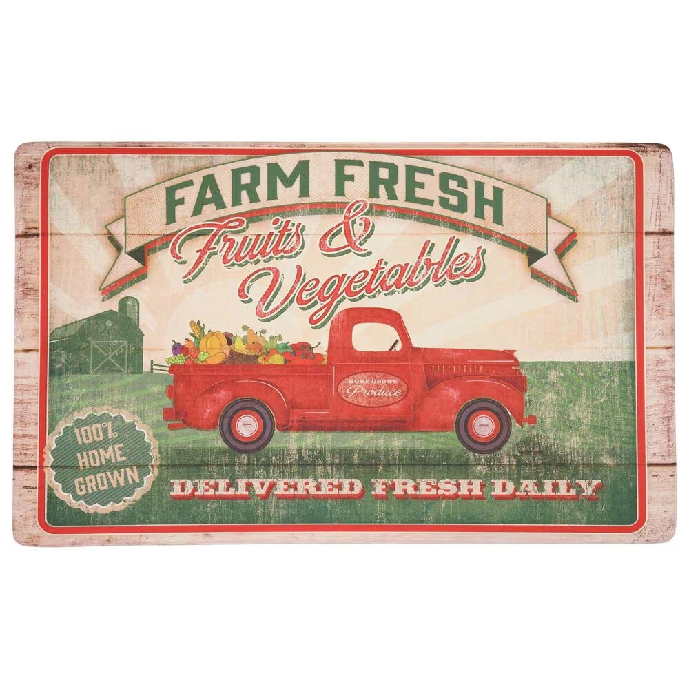 Karastan Dri-Pro Comfort Vegetable Trucks 1'6" x 2'6" Multicolor Door Mat
