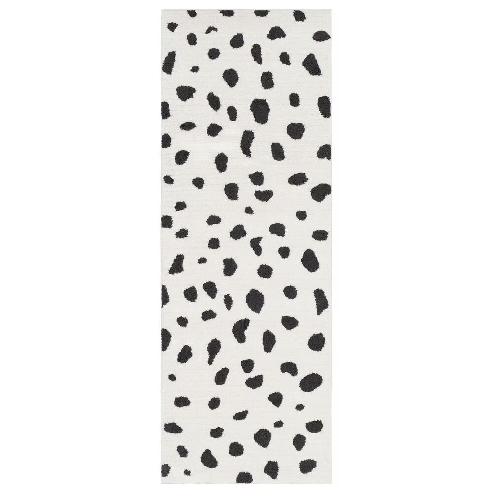 Surya Moroccan Shag MCS-2307 2'7" x 7'3" Black and White Runner