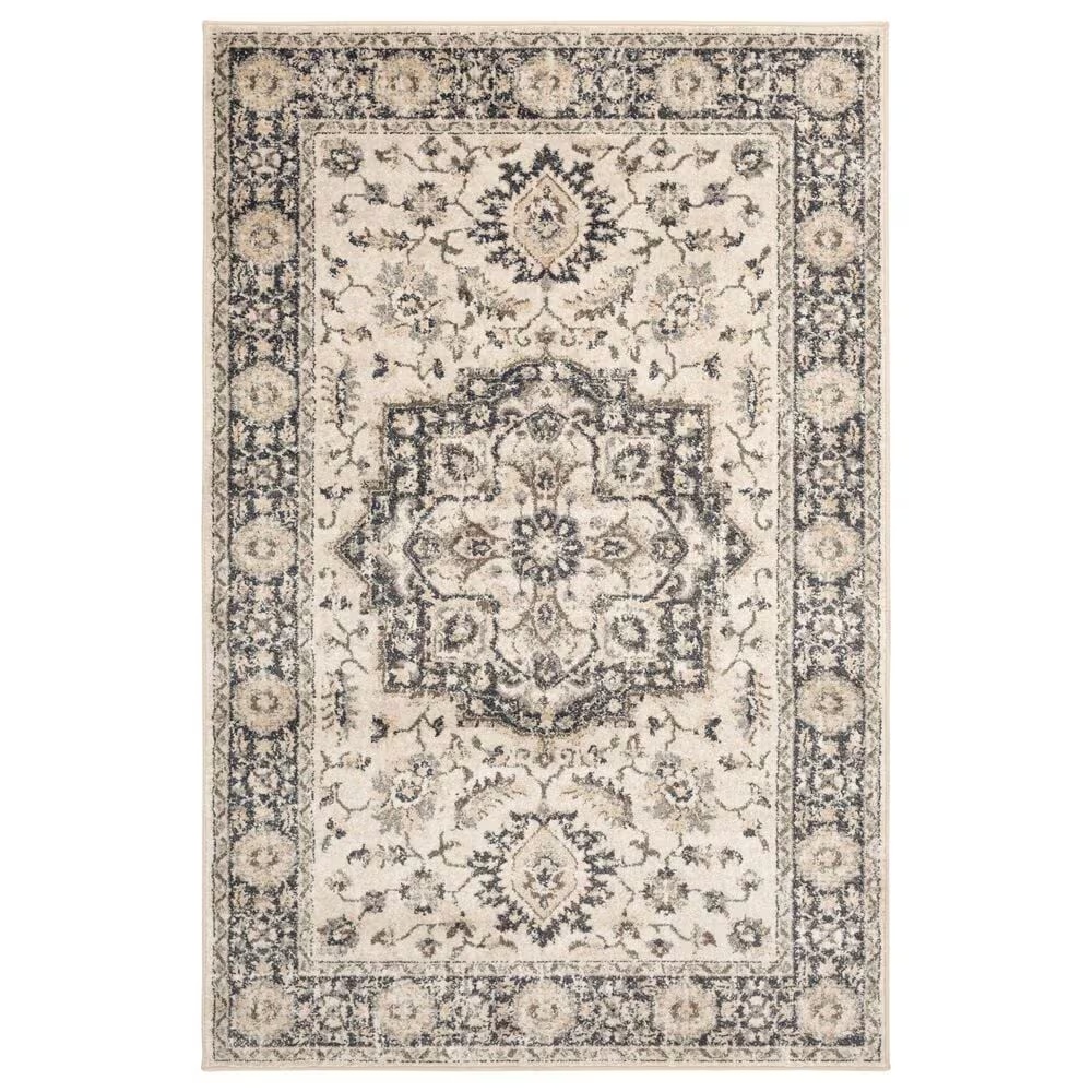Central Oriental Minerva Hester 5' x 7'3" Alabaster and Vintage Blue Area Rug