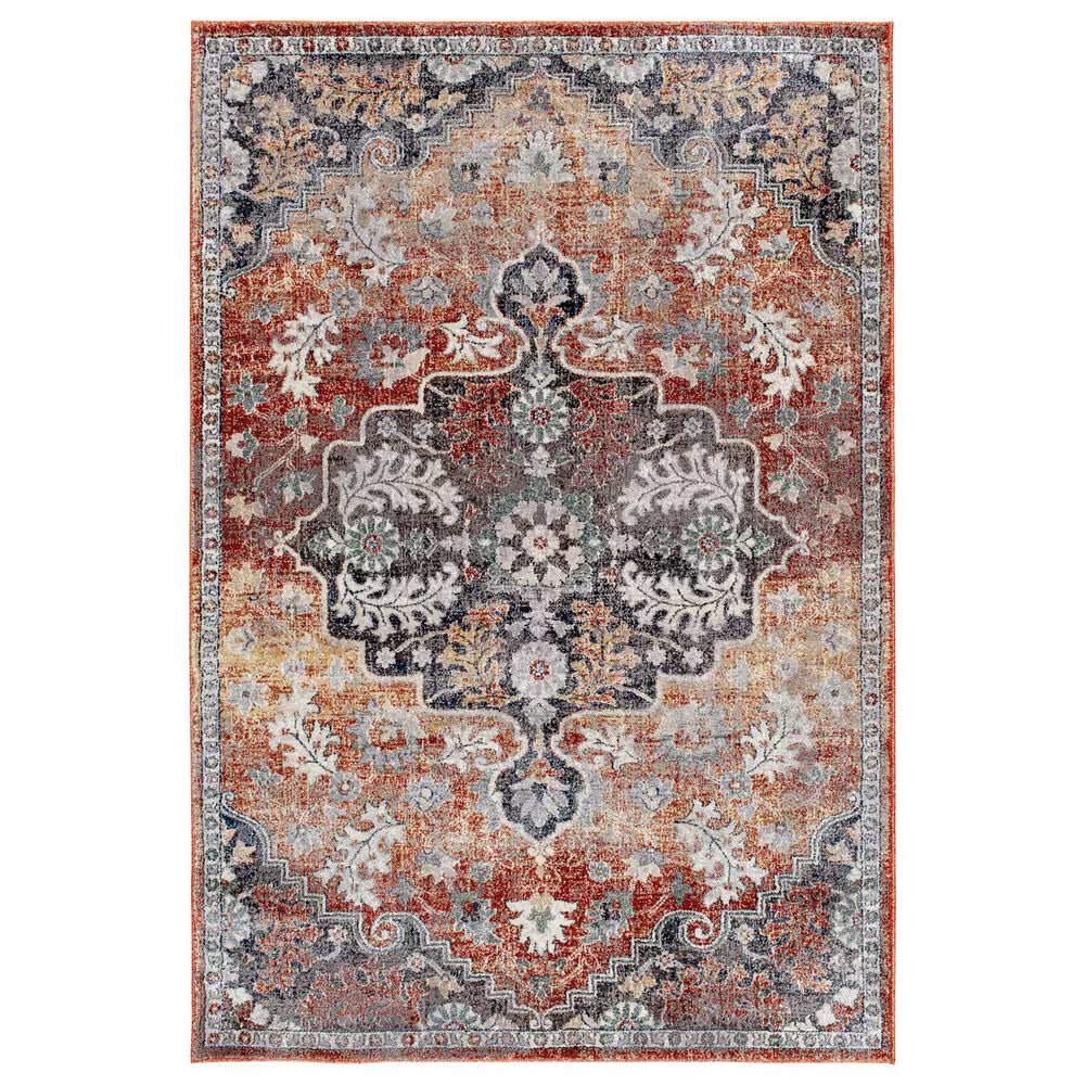Central Oriental Minerva Edwina 7'10" x 9'10" Spring and Vintage Blue Area Rug