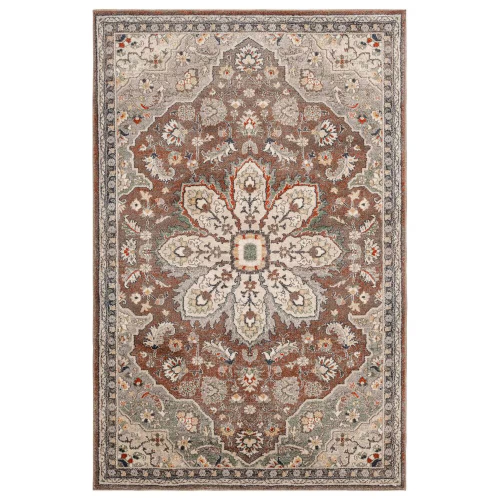 Central Oriental Minerva Corelia 5' x 7'3" Latte and Storm Area Rug