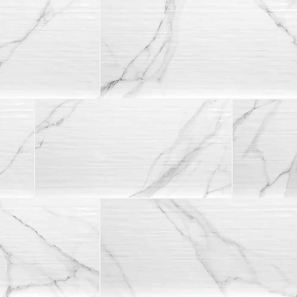 MS International Dymo Statuary Stripe White 12" x 24" Ceramic Tile