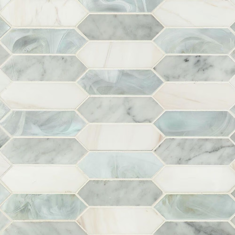 MS International Cienega Springs Textured Picket 10" x 14" Glass and Stone Mosaic Sheet