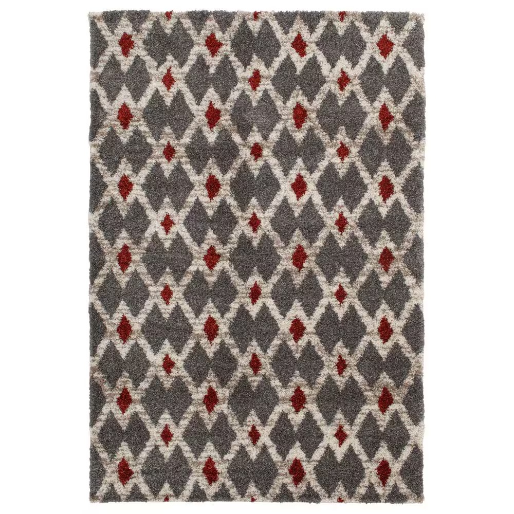 Central Oriental Tulsa Kiernan 5' x 7'3" Armor Grey and Rust Area Rug