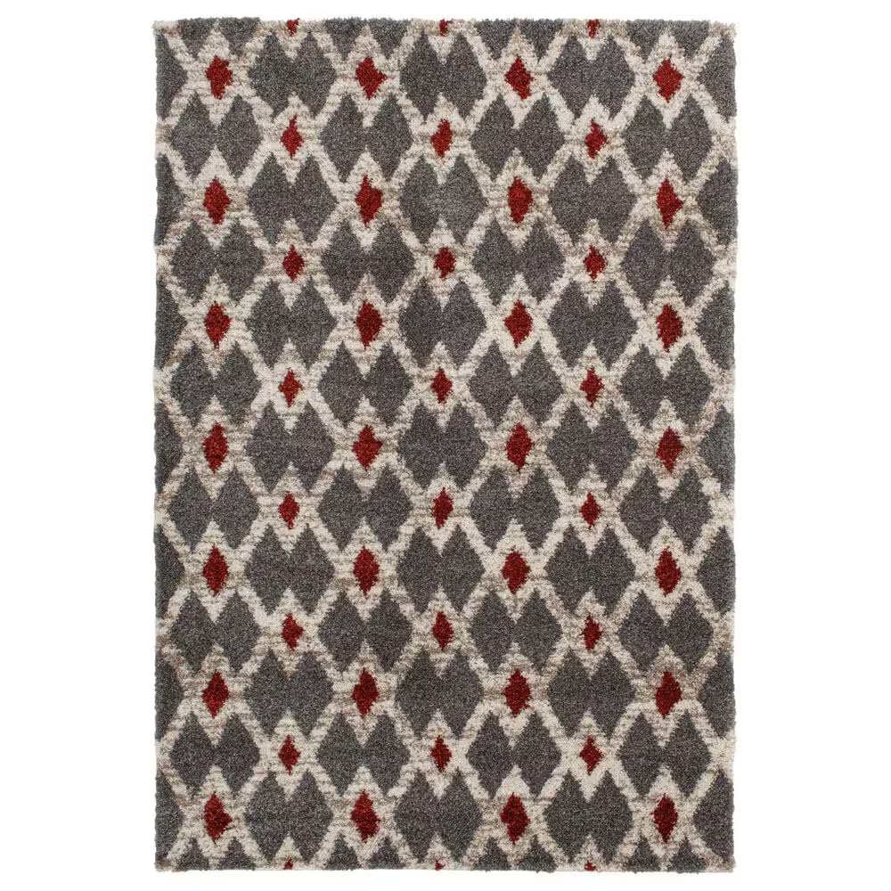 Central Oriental Tulsa Kiernan 7'10" x 9'10" Armor Grey and Rust Area Rug