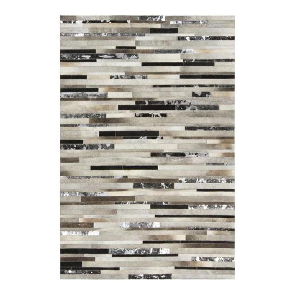 Surya Trail TRL-1120 5' x 8' Silver/Black/Ivory Hide Area Rug