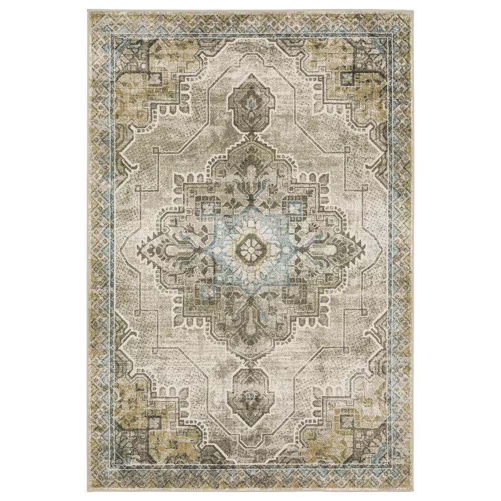 Oriental Weavers Venice Padua 9'10" x 12'10" Grey and Blue Area Rug