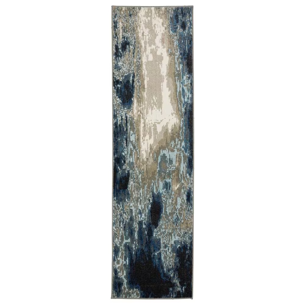 Oriental Weavers Venice Modena 2'3" x 7'6" Blue and Beige Runner