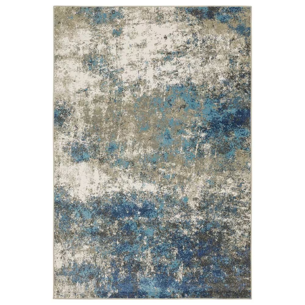 Oriental Weavers Venice Rimini 9'10" x 12'10" Blue and Beige Area Rug