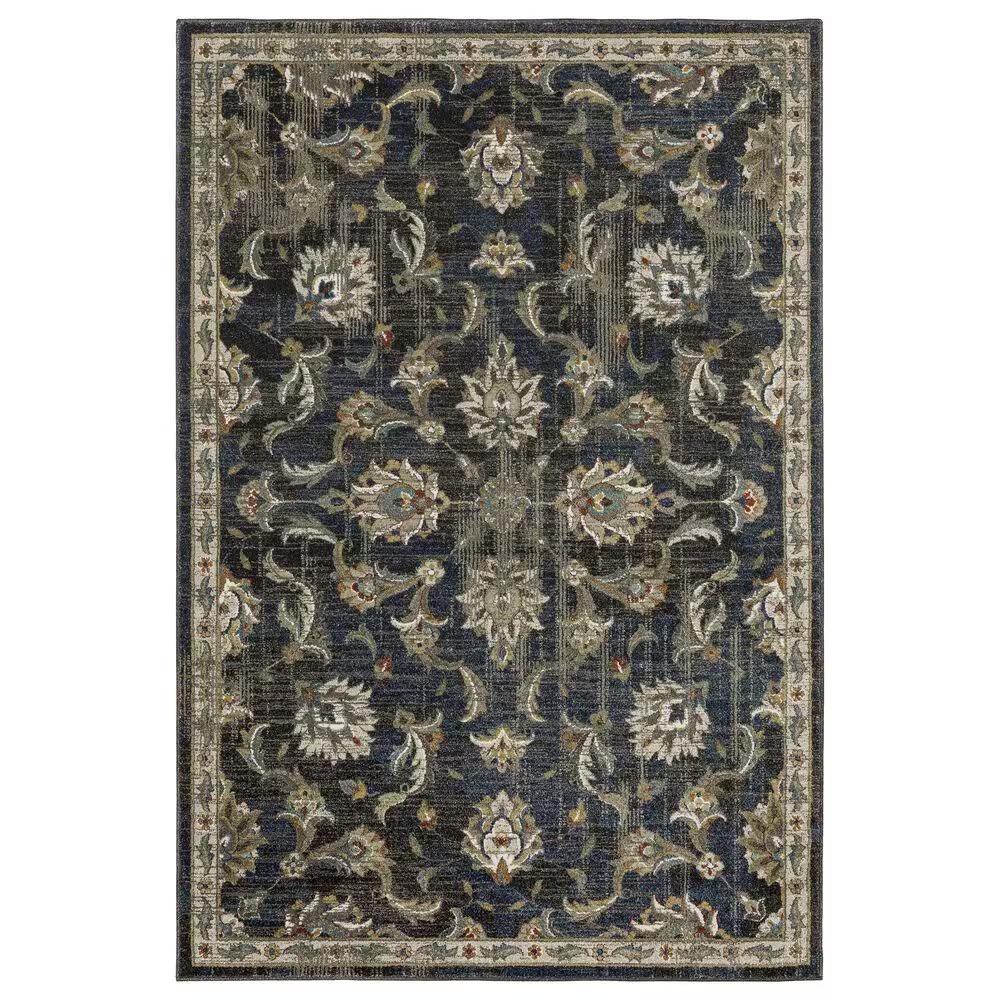 Oriental Weavers Venice Salerno 3'10" x 5'5" Charcoal and Blue Area Rug