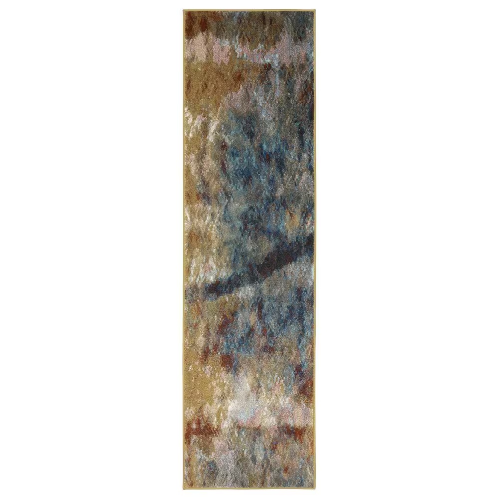Oriental Weavers Venice Forli 2'3" x 7'6" Blue and Gold Runner