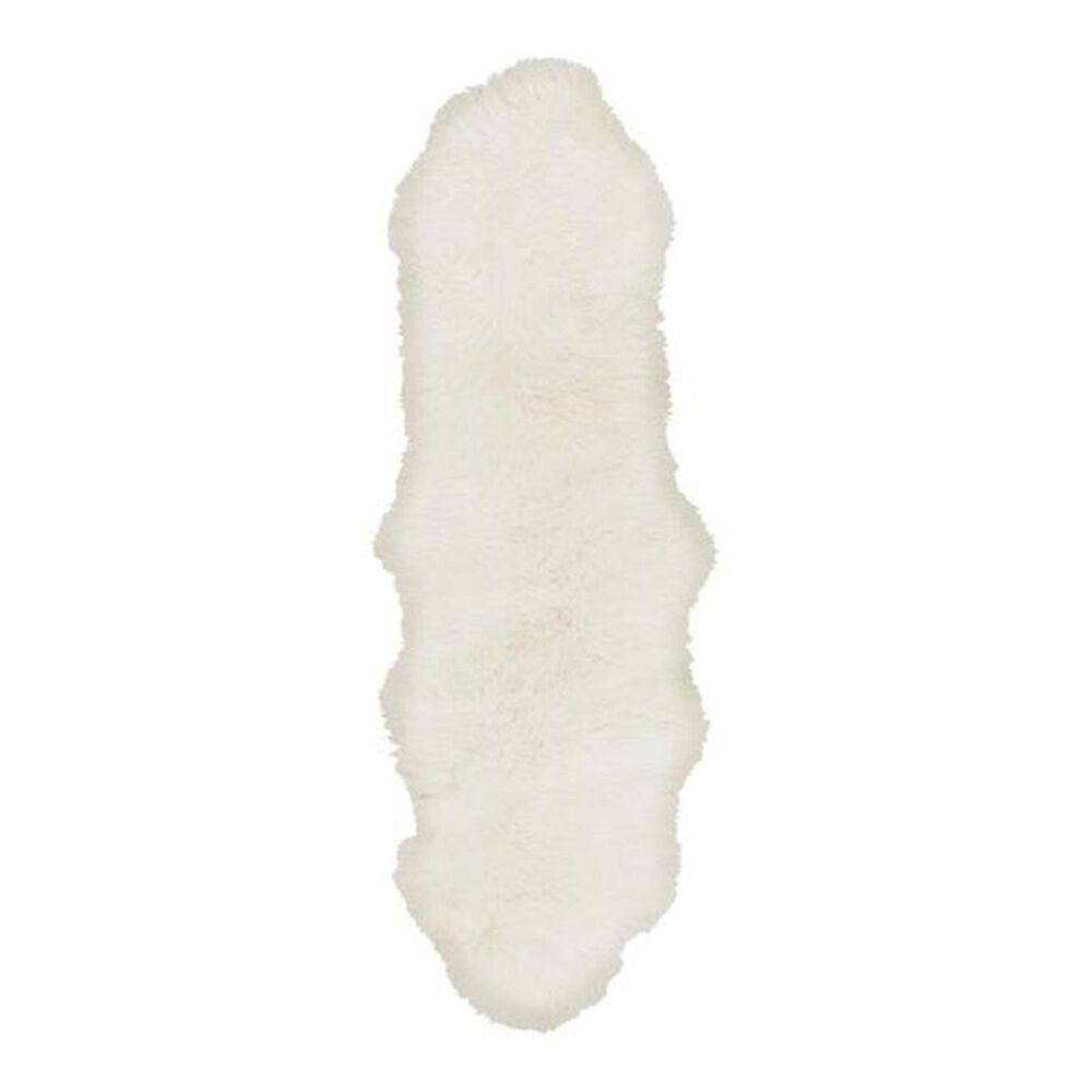 Surya Sheepskin SHS-9600 2' x 6' White Hide Runner