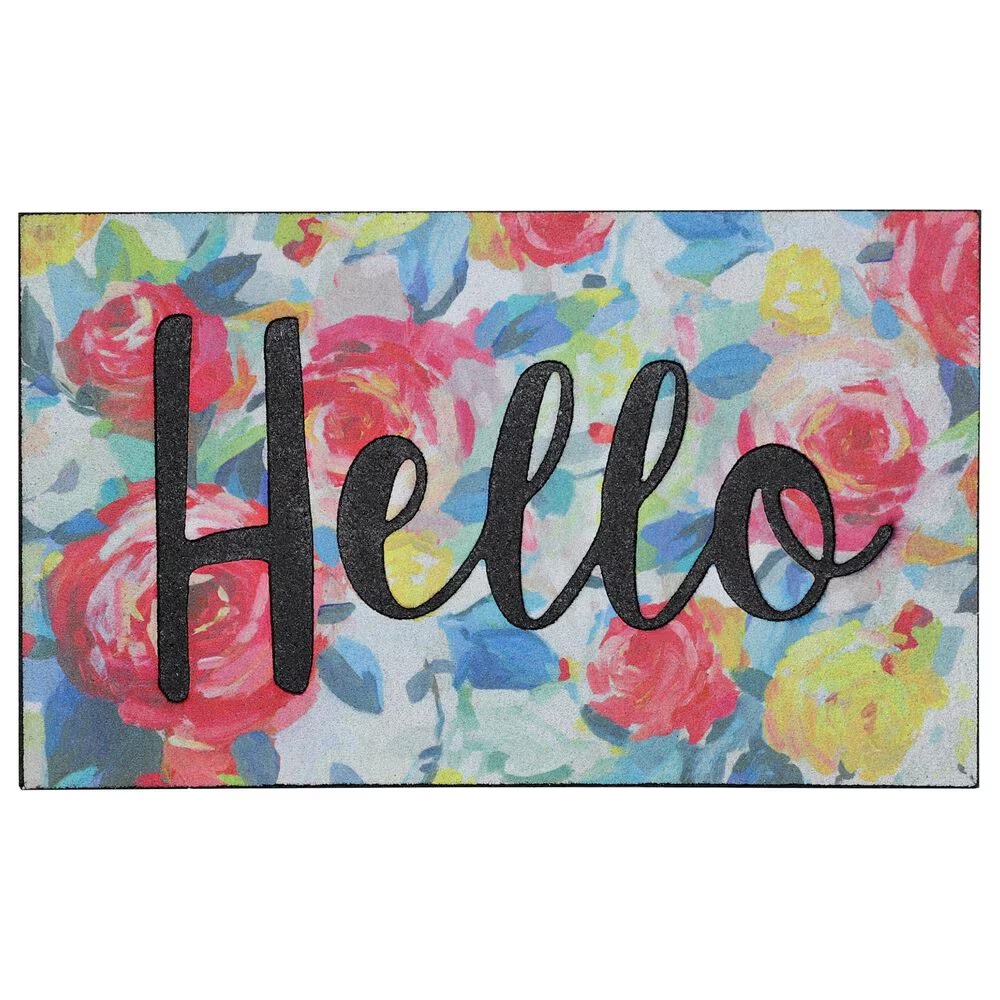 Mohawk Doorscapes 1'6" x 2'6" Pink and Red Door Mat