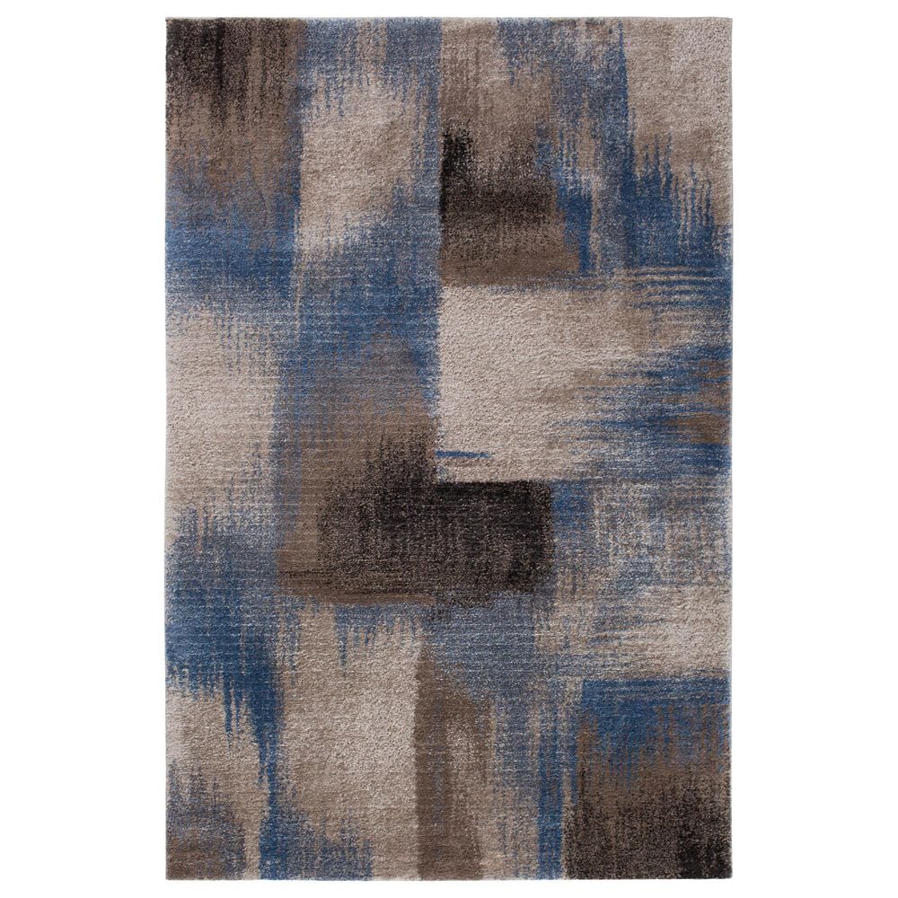 Central Oriental Structures Torrent Flame 5' x 7'6" Brown and Blue Area Rug