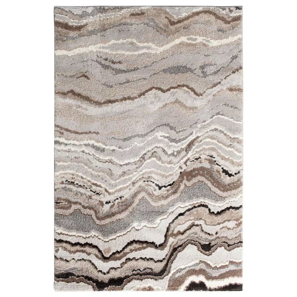 Central Oriental Structures Torrent Lime Springs 5' x 7'6" Grey and Brown Area Rug
