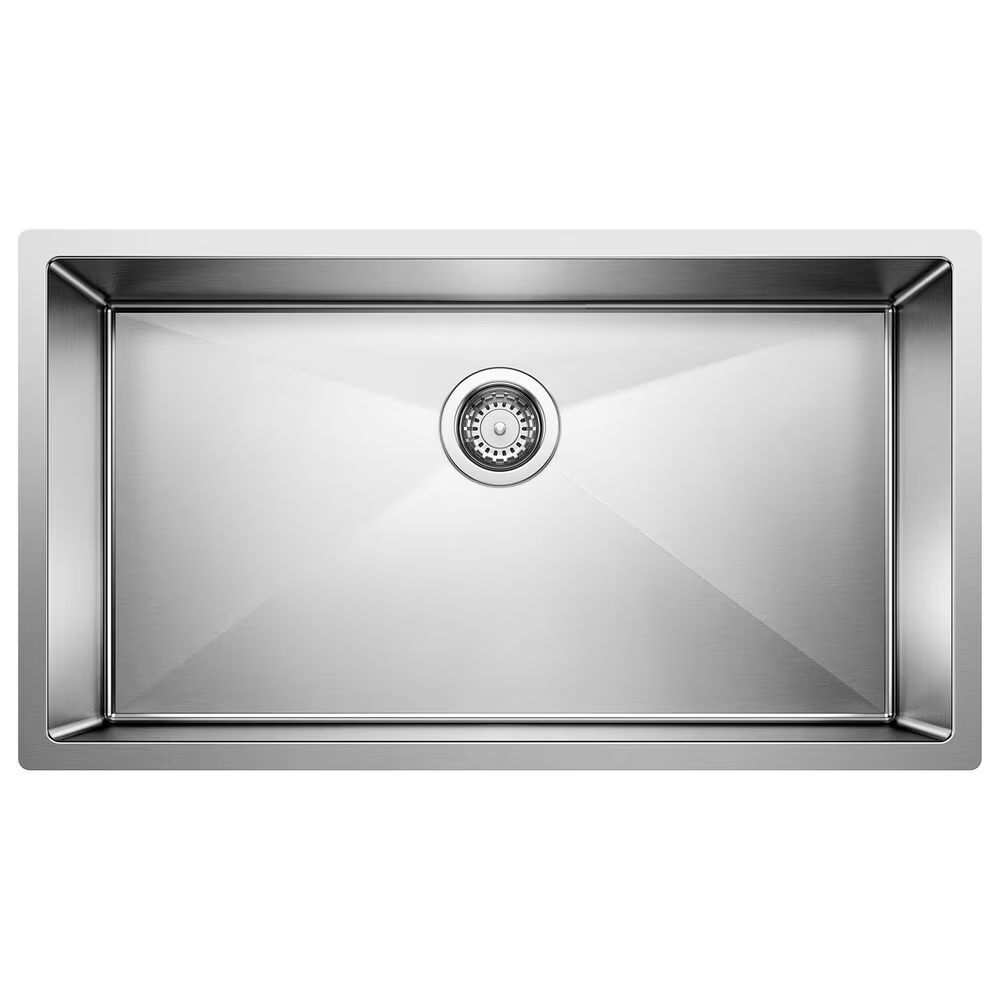 Blanco Precision 32" x 20" Super Single Bowl Kitchen Sink in Satin Polished