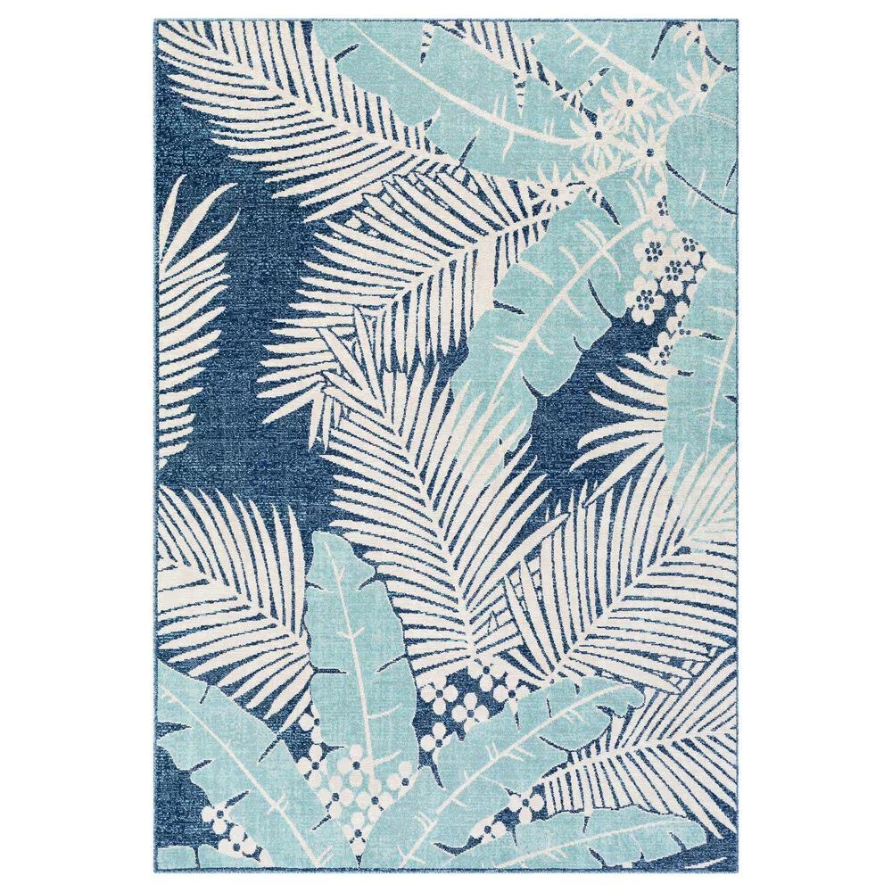 Surya Bodrum BDM-2324 5'3" x 7'3" Blue, Aqua, Taupe and Beige Area Rug