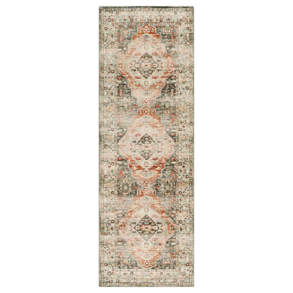 Surya Erin 2'6" x 7'6" Cream, Gray, Butter, Sage and Orange Runner