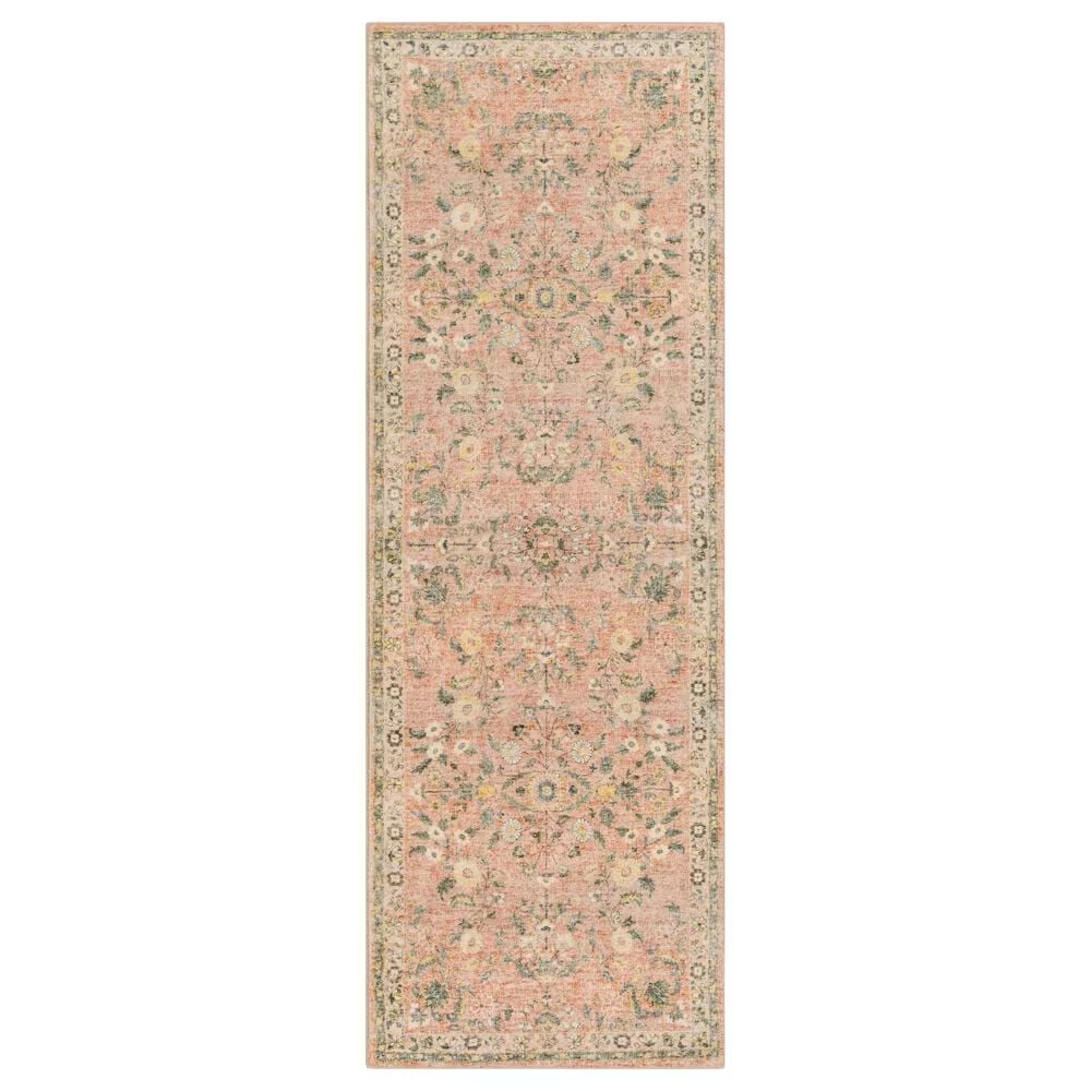 Surya Erin 2'6" x 7'6" Cream, Pink, Butter, Sage and Gray Runner