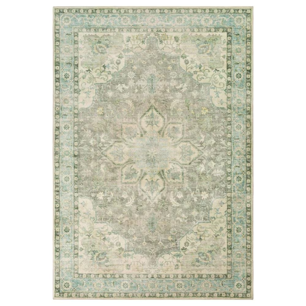 Surya Erin 2' x 3' Cream, Gray, Butter, Aqua and Sage Area Rug