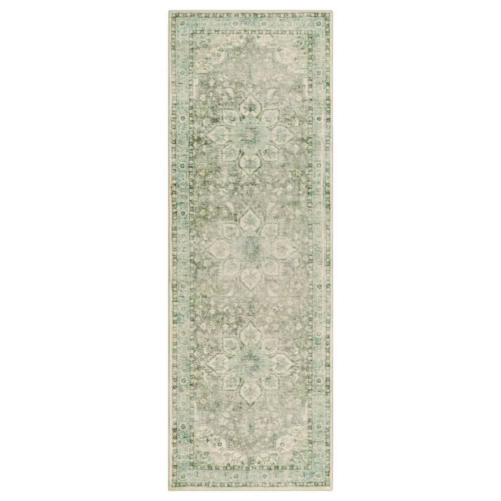 Surya Erin 2'6" x 7'6" Cream, Gray, Butter, Aqua and Sage Runner