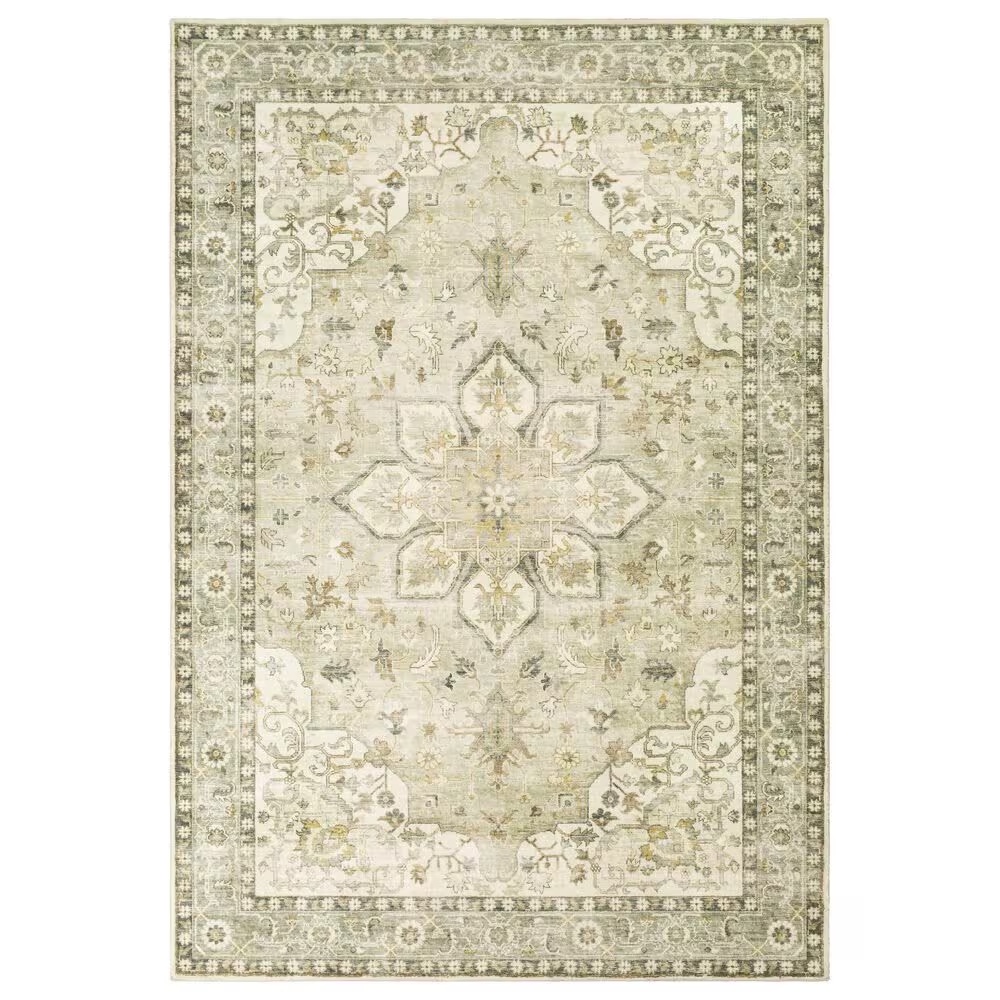 Surya Erin 7'6" x 9'6" Cream, Sage, Gray, Tan and Khaki Area Rug