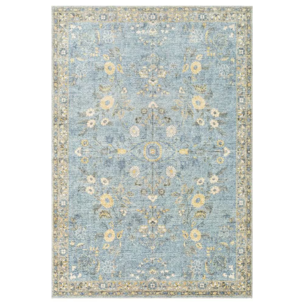 Surya Erin ERN-2311 5' x 7'6" Denim, Butter, Cream and Gray Area Rug