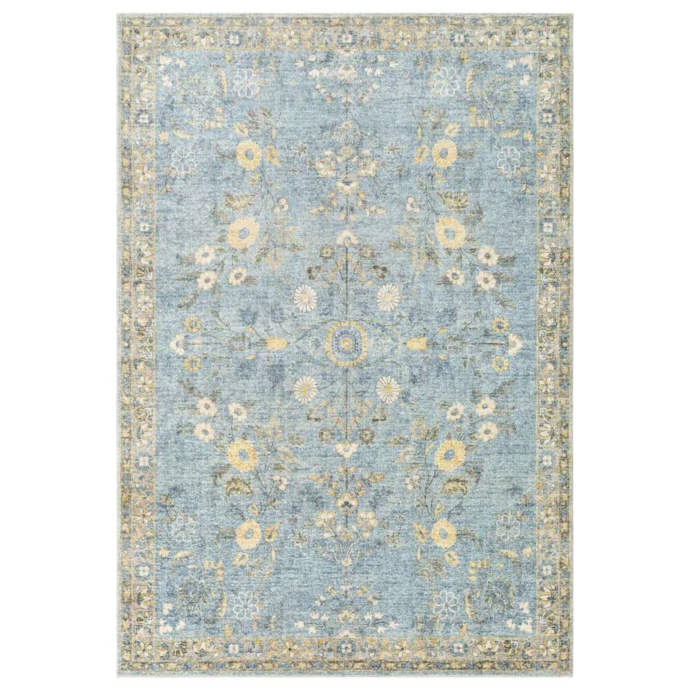 Surya Erin ERN-2311 7'6" x 9'6" Denim, Butter, Cream and Gray Area Rug