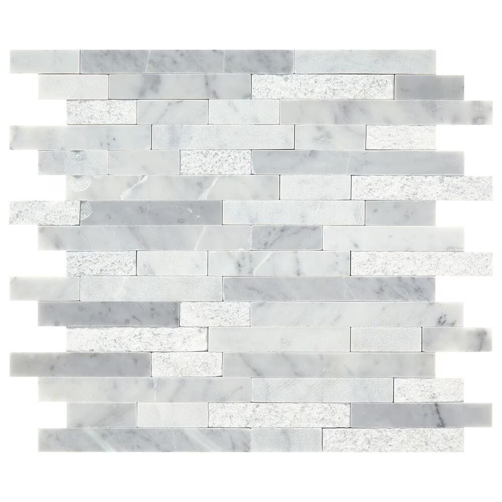 Dal-Tile Minute Mosaix Carrara White 12"x12" Linear Random Mosaic Sheet