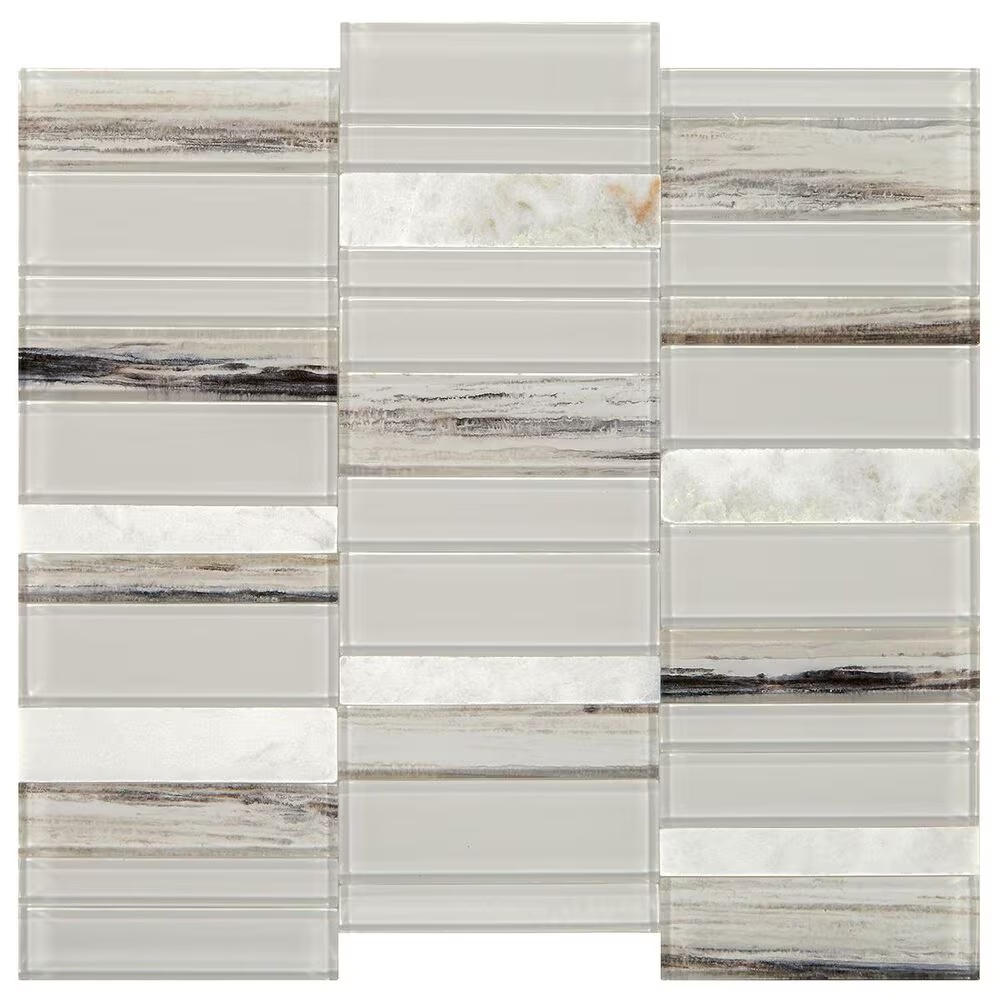 Dal-Tile SimplyStick Daphne White 12"x12" Straight Stack Mosaic Sheet