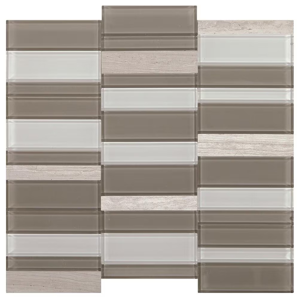 Dal-Tile SimplyStick Chenille White 12"x12" Straight Stack Mosaic Sheet
