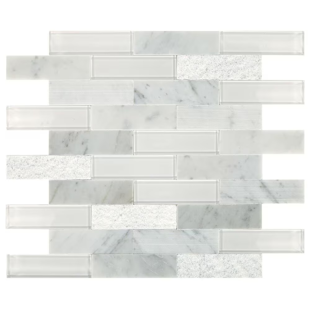 Dal-Tile SimplyStick Carrara White 12"x12" Brick Joint Mosaic Sheet