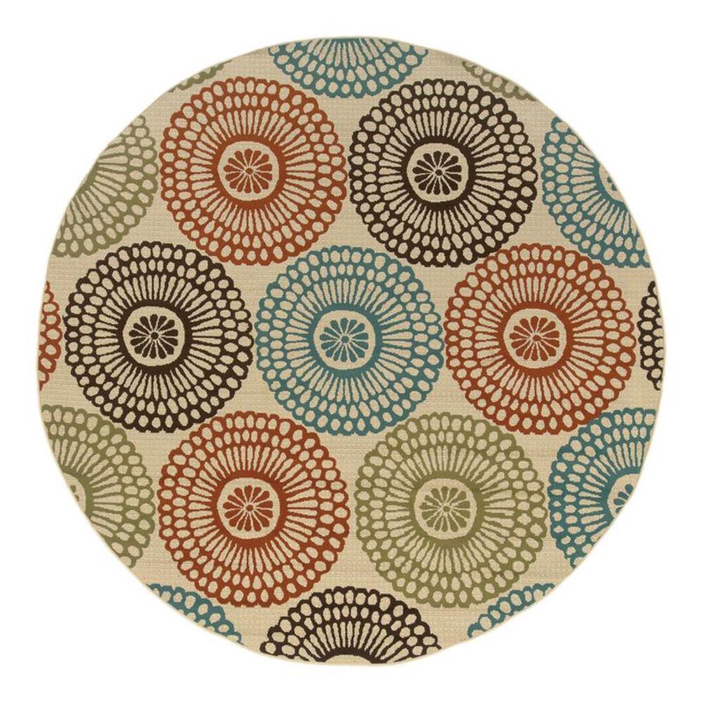 Oriental Weavers Montego 697J6 7'10" Round Beige Area Rug