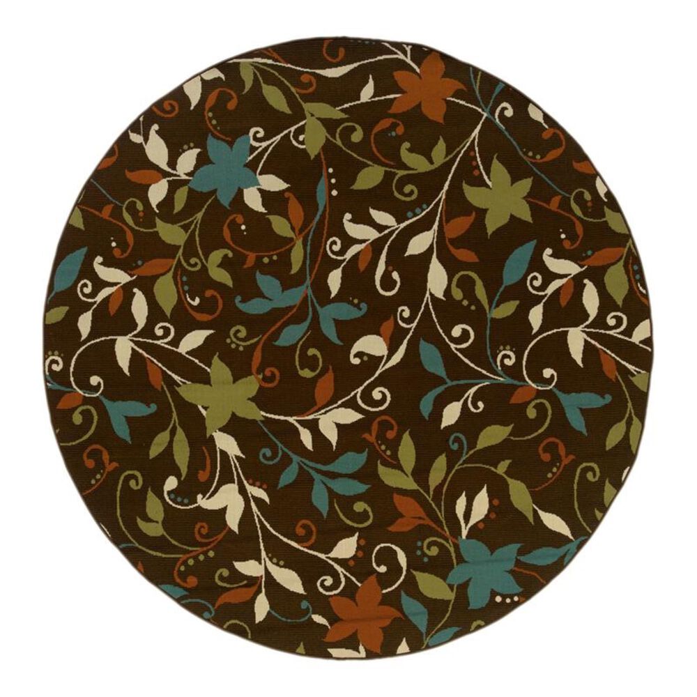 Oriental Weavers Montego 967X6 7'10" Round Brown Area Rug