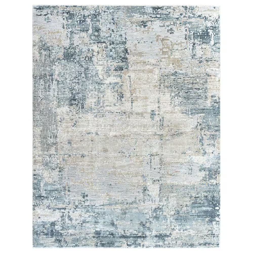 Surya Brunswick 9' x 12'2" Dusty Sage, Light Gray, Olive, Pale Blue, Taupe, Teal and Navy Area Rug