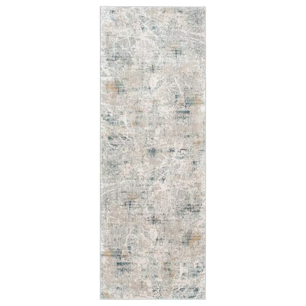 Surya Brunswick 2'7" x 10' Blue, Sage, Olive and Gray Runner