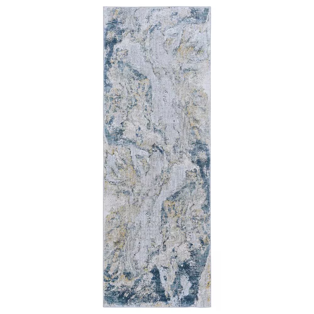 Surya Brunswick 2'7" x 7'3" Sage, Gray, White and Blue Runner